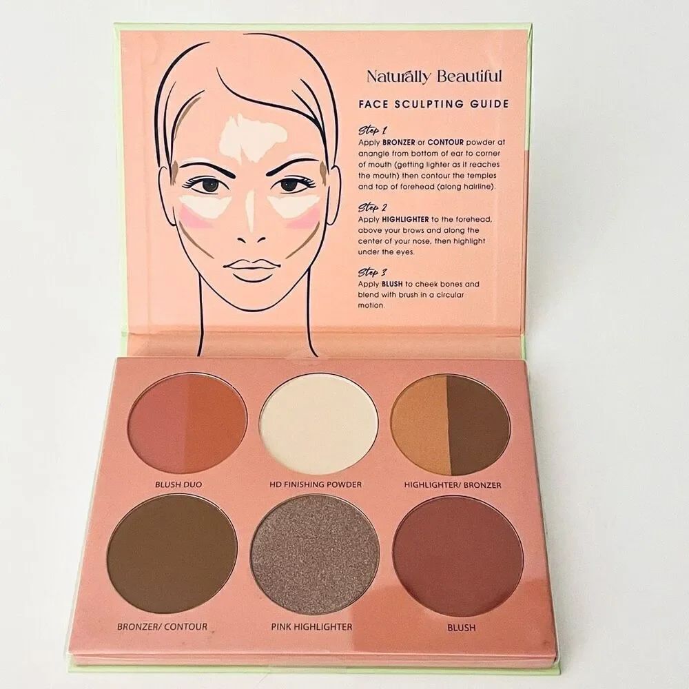 NWT natural beautiful face Palette Sculpting Shades to Compliment any skin Tone